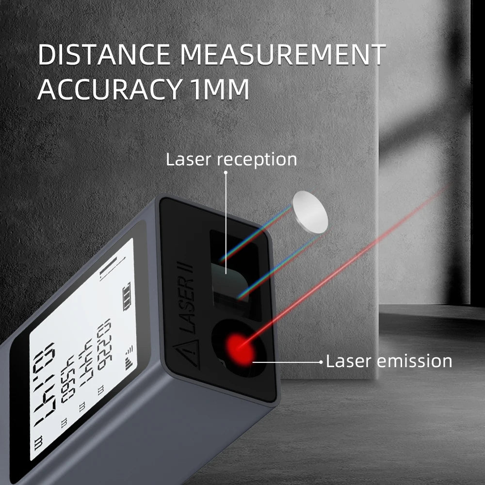 Mini Laser Distance Meter USB Rechargeable Portable Handheld Digital Laser Tape Measure Range Finder Test Tool