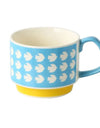 Japanese Flower Coffee Mug Set Retro Ceramic Milk Oats Mug Office Water Handgrip Cup Kitchen Party Drinkware Set 300ml