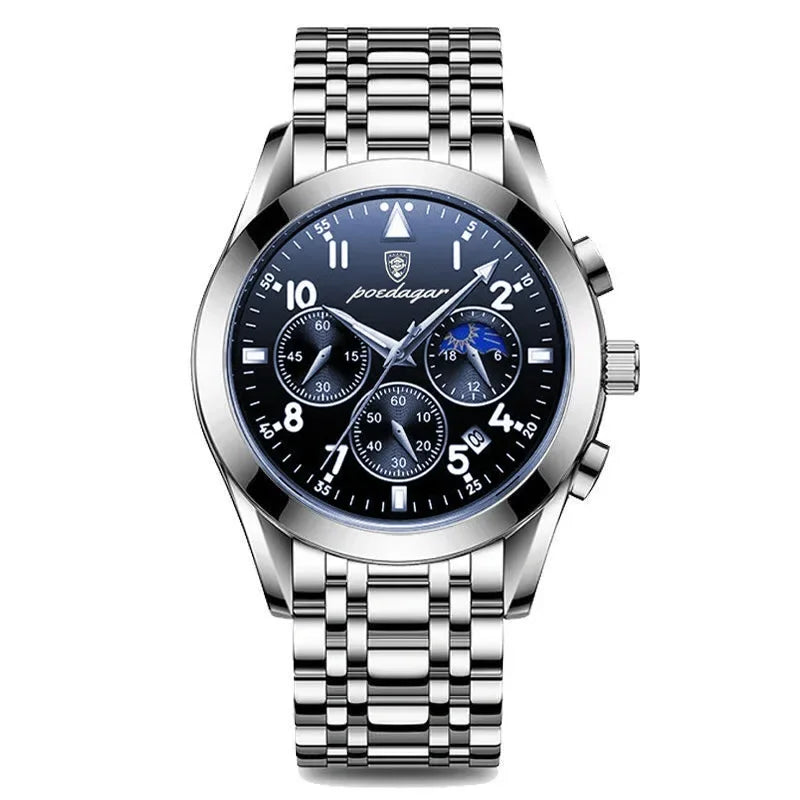 Men Watches Stainless Steel Top Luxury Fashion Business Wristwatch Waterproof Luminous Quartz Watches