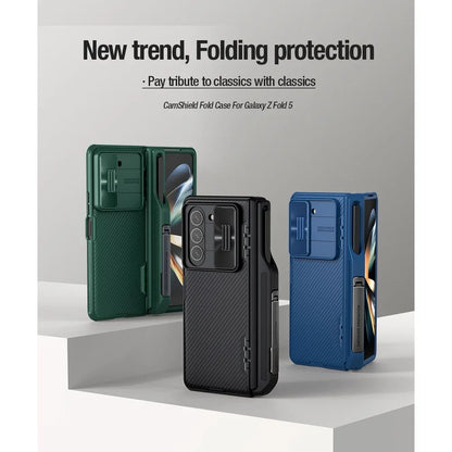 Cam Shield Fold Case For Samsung Galaxy Z Fold5 Case Camera Slider Protection luxury TPU + PC Shockproof Back Cover