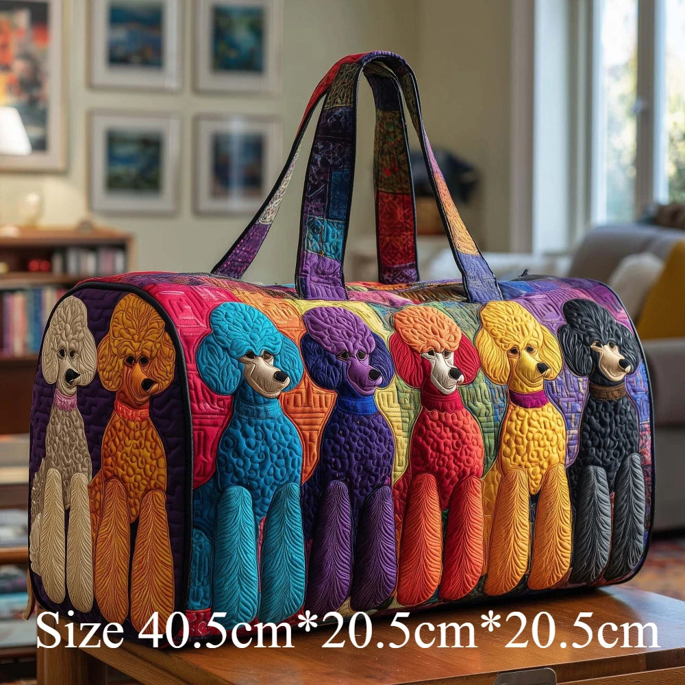 3D Print Quilted Dog Travel Bags Artistic Pet Dog Lovers Durable Weekend Gym Yoga Unique Dachshund Corgi French Bulldog Design