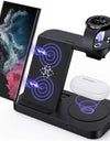 4 In 1 Wireless Charger Stand For iPhone 15 14 13 12 Samsung S23 S22 Ultra Note Galaxy Watch Foldable Fast Charging Station Dock