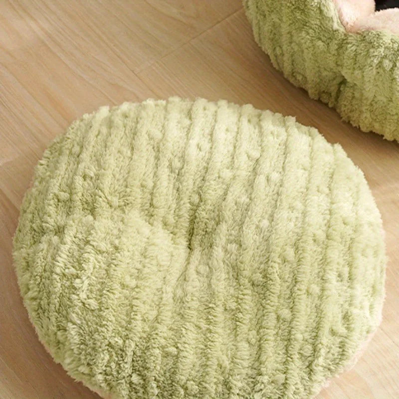 Warm Plush Pet House Bed Green for Cats and Small Dogs