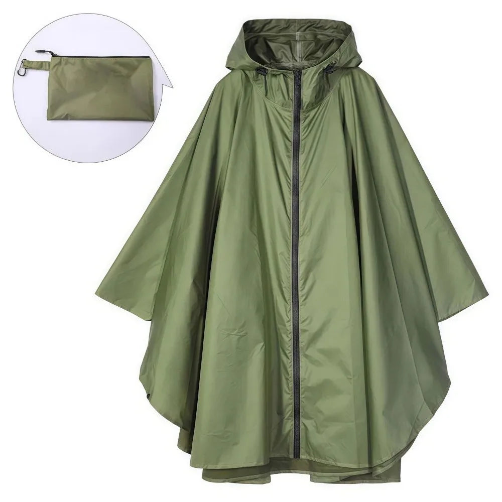 Three in One Waterproof Rain Poncho with Hood and Sleeves for Hiking