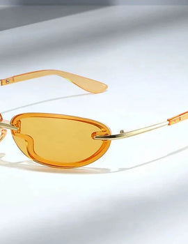 Y2k Sunglasses Women Trendy Rimless Fashion Glasses Vintage Designer Shades