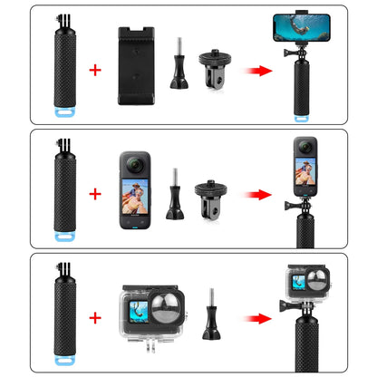 Floating Handle Hand Grip Buoyancy Rods for Smart Phones for Gopro DJI Insta360 Action Cameras