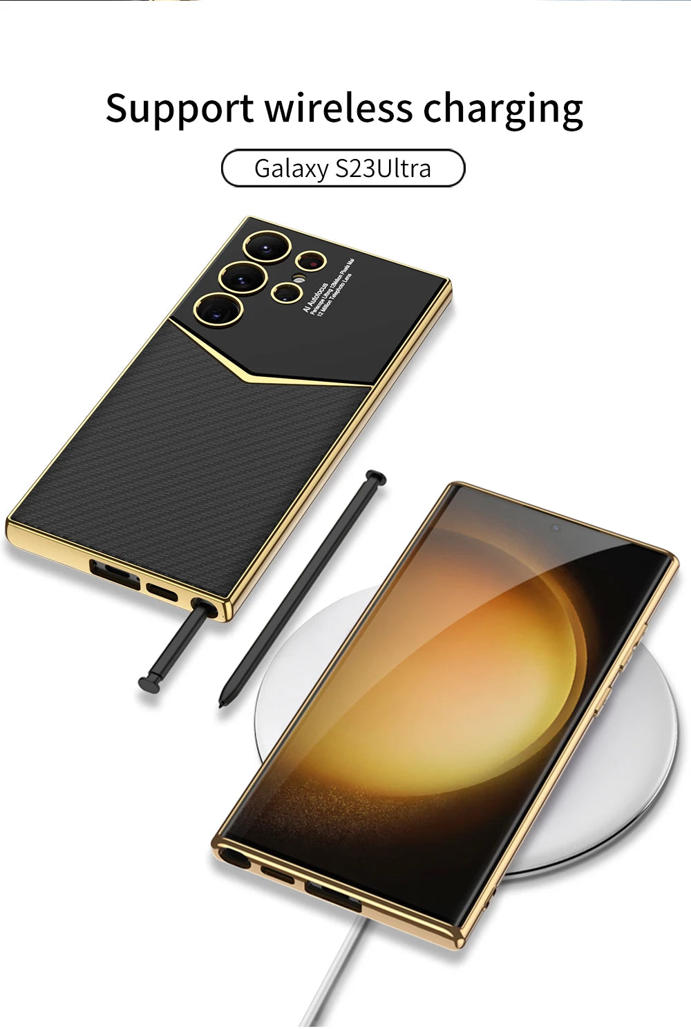 Electroplated Leather Shockproof Case for Samsung Galaxy S26 / S25 / S24 Ultra – Full Coverage Soft Silicone Protective Back Cover with Card Holder