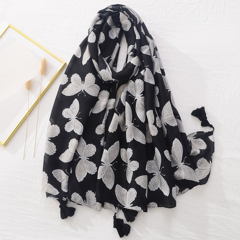 Spring Scarf Pink Blue Floral Paisley Printed Scarves Women Lady Girl Cotton Linen Bohemian Scarf For Summer Beach Shawl Bandana