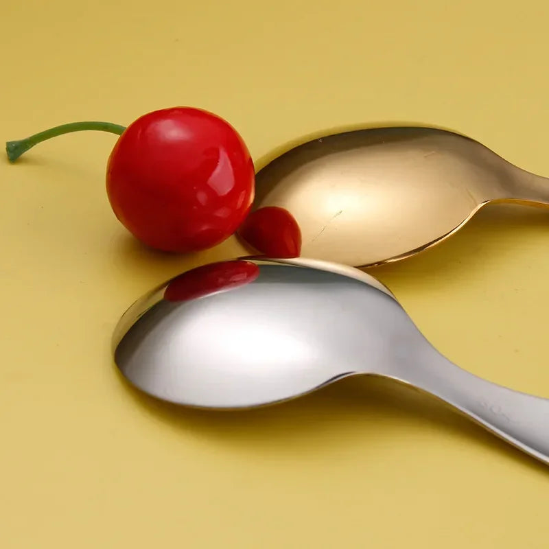 304 Stainless Steel Cute Spoon Adorable Short Handle Creative Utensil for Dessert Milk Powder Easy Clean Durable Safe