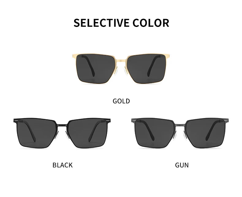 Aluminum Magnesium Polarized UV400 Rectangle Business Driving Sunglasses for Men Mirror Eyewear
