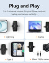 3-in-1 Wireless Lavalier Microphone for iPhone Android PC Computer Camera Real-time Monitoring  Noise Reduction Mic