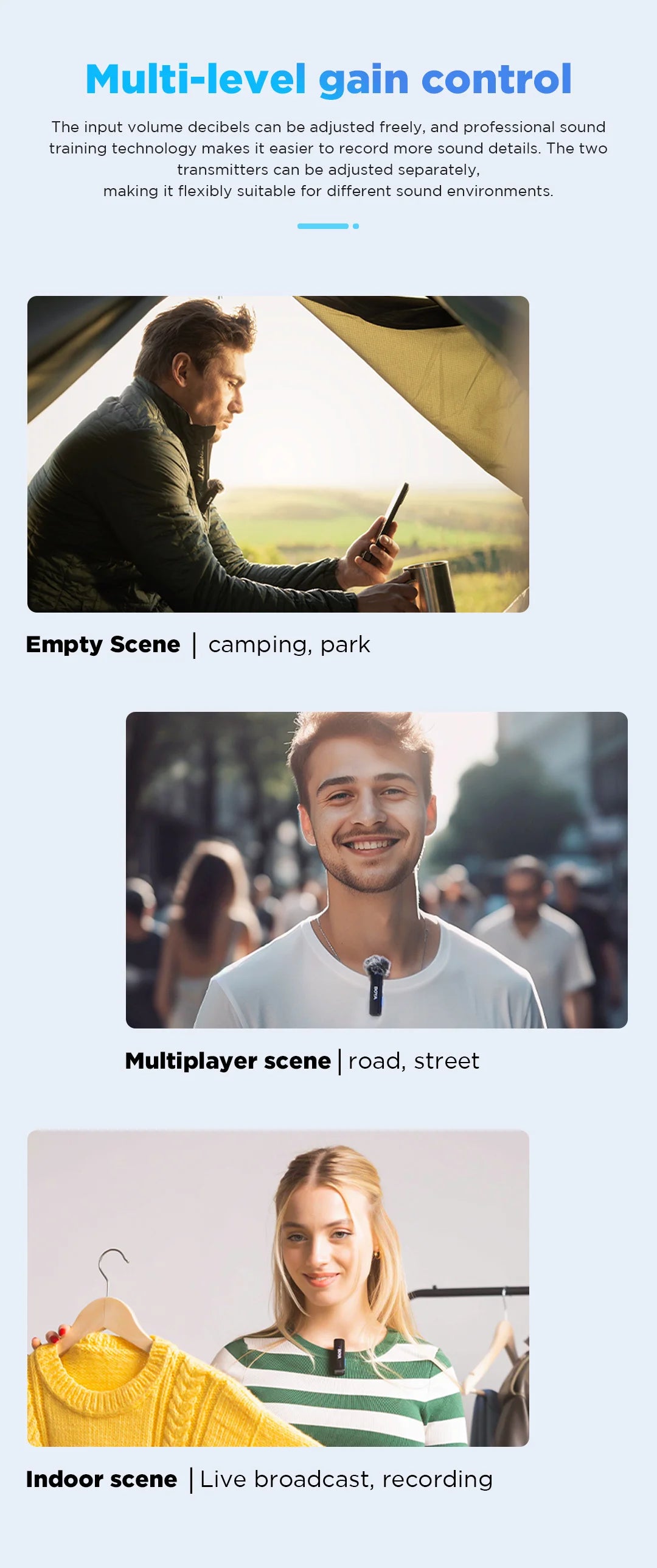 A Wireless Lavalier Microphone for iPhone 15/16 Series OPPO Samsung Xiaomi Go Pro SONY DSLR Cameras Vlog Recording