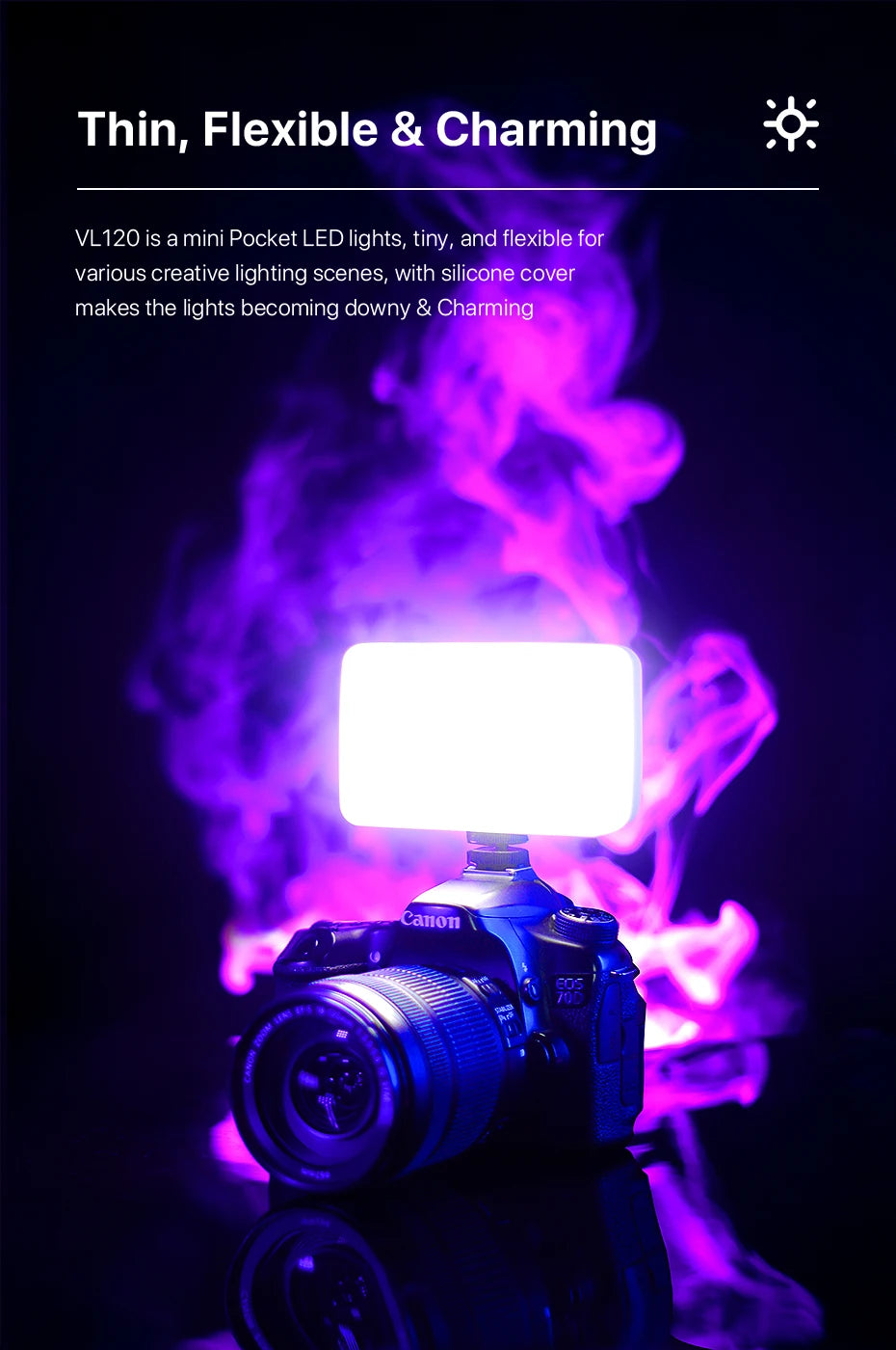 Mini LED Video Light On Camera Photo Studio Lighting Soft Diffuser Tiktok Youtube Livestream Vlog Light