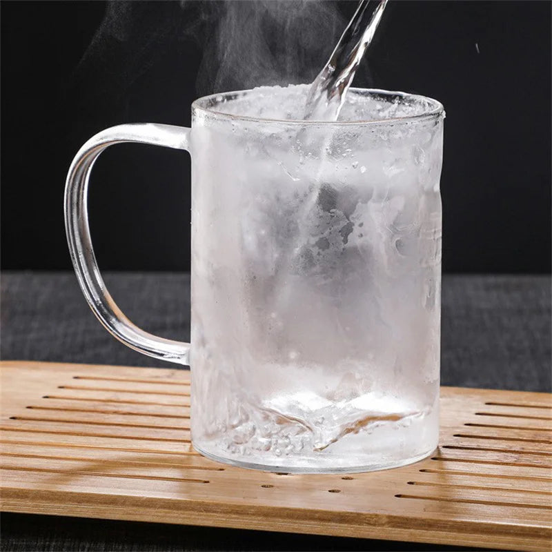 300/400/450ml Heat-resistant Glass Green Tea Mug With Crescent Filter Cup Household Flower Puer Tea Maker Teacup