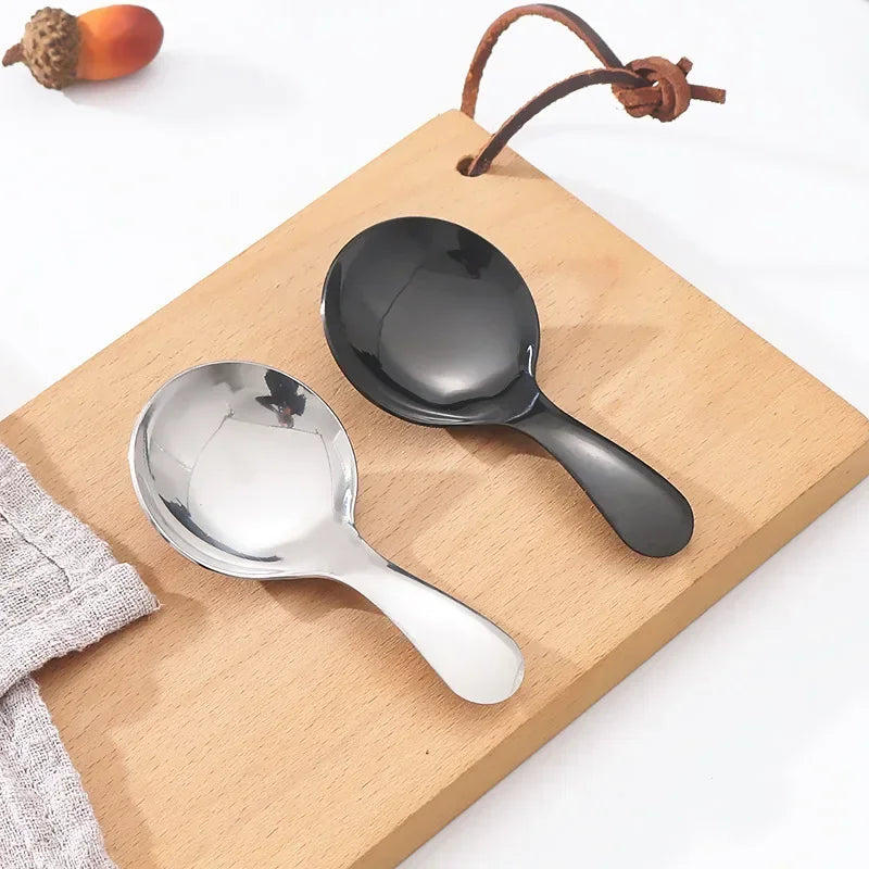 304 Stainless Steel Cute Spoon Adorable Short Handle Creative Utensil for Dessert Milk Powder Easy Clean Durable Safe