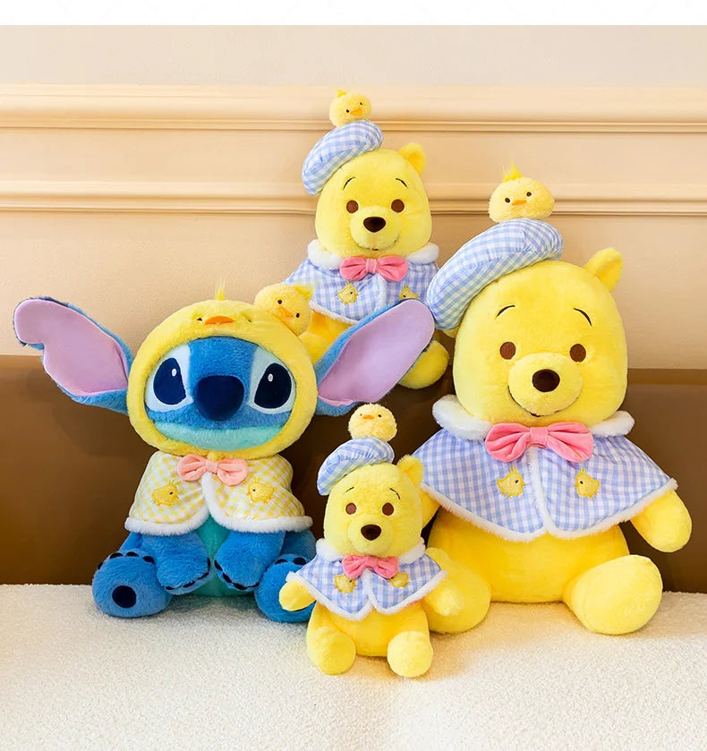 Disney's popular cute Stitch and Winnie plush toys, cute Winnie the Pooh dolls, girls' holiday and birthday gifts