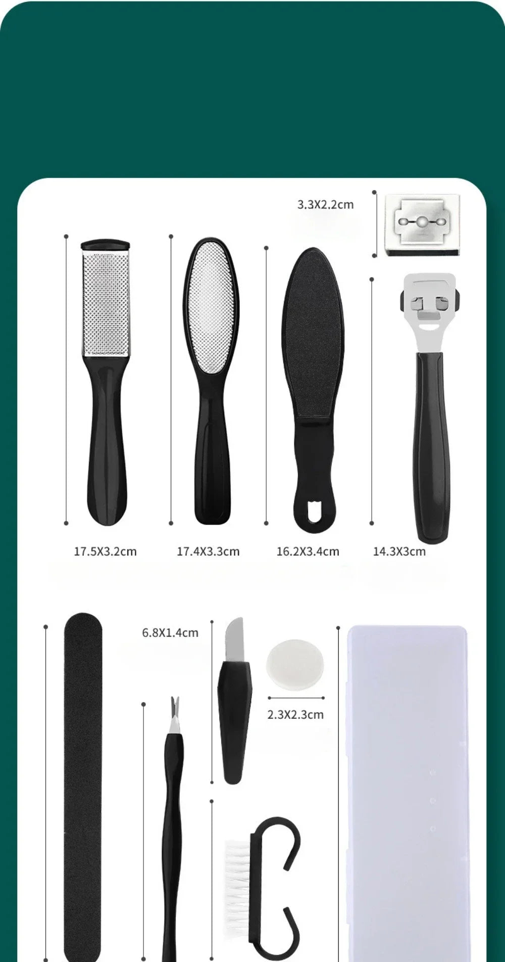 10Pcs Profession Stainless Steel Callus Remover Foot File Scraper Pedicure Tools Dead Skin Remove for Heels Feet Care Products