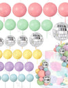 30Pcs Hot Pink Cake Balls Topper  Pink Silver Glitters Disco Balls Cake Toppers for Wedding Disco Birthday Cake Decor Supply
