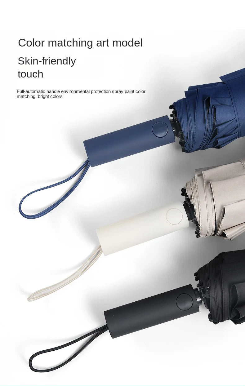 60 Rib Reinforced Large Folding Umbrella Thick Fabric Windproof Sun Rain Protection Travel Business Umbrella