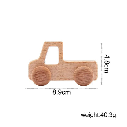 Baby Wooden Car Wooden Child Block For Babies BPA Free Organic Beech Animal Shape Baby Toy  Car Montessori Toys  Handmade Crafts