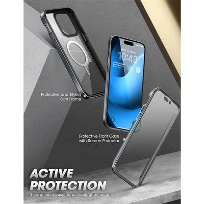 For iPhone 14 Pro Case 6.1" (2022 Release) UB Edge Mag Slim Frame Clear Protective Case with Built-in Screen Protector