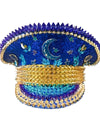 Ramadan Festival Captain Hat Moon Blue Gold Rivet Unisex Adult Military Cap Rhinestone Hen Do Hat Steampunk Masquerade Party
