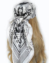 Retro Women Silk Scarf Bandanna Fashion Bohemian Pattern Square Hijab Lady Wrap Headband foulard muffler