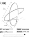Luxury Cubic Zirconia X shape Cuff Bangles For Women Fashion Cross Girl