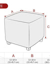 1PC Stretch Square Ottoman Stool Covers Super Soft Velvet stool Cover Elastic All-inclusive Footrest Slipcovers for Living Room