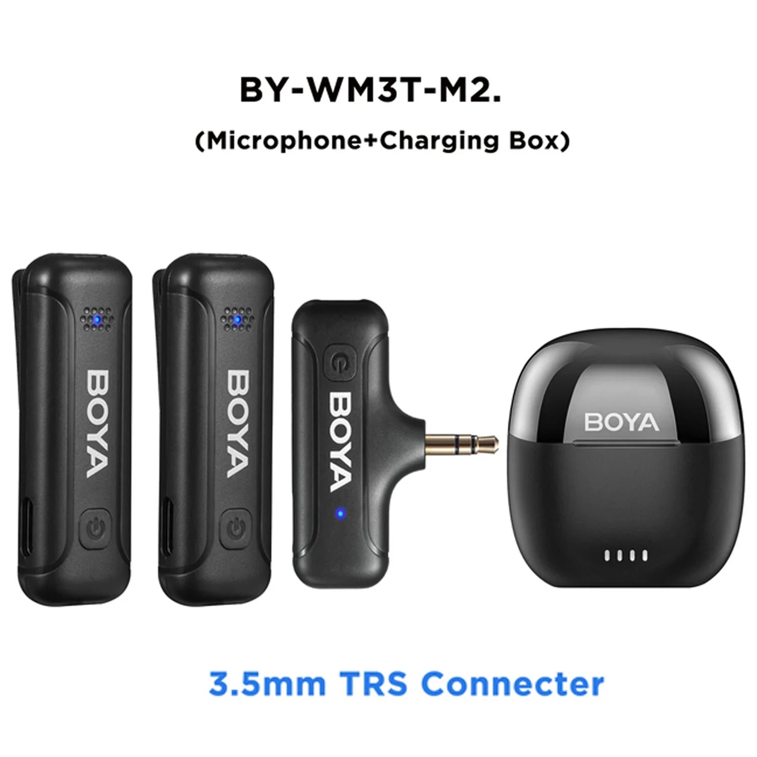 BY-WM3T Wireless Lavalier Lapel Microphone for iPhone Andriod Smartphone DSLR Cameras Live Streaming Youtube Recording Vlog