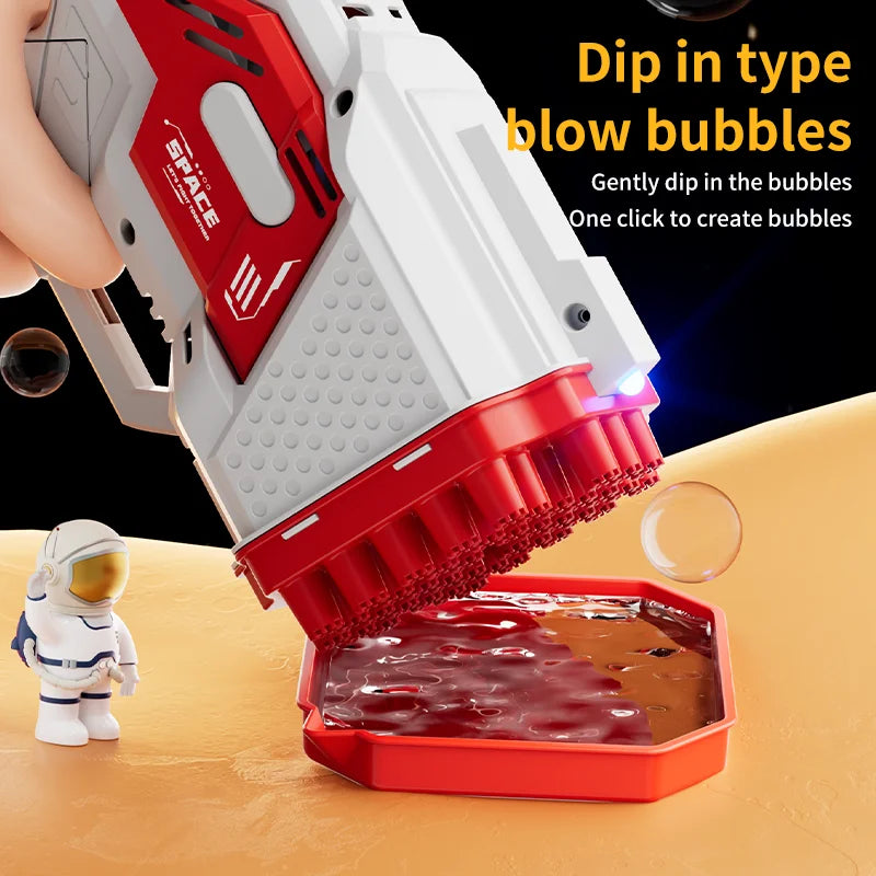 40 Holes Rocket Launcher Handheld Portable Electric Automatic Bubble Gun LED Light(Battery And Bubble Liquid Not Included)