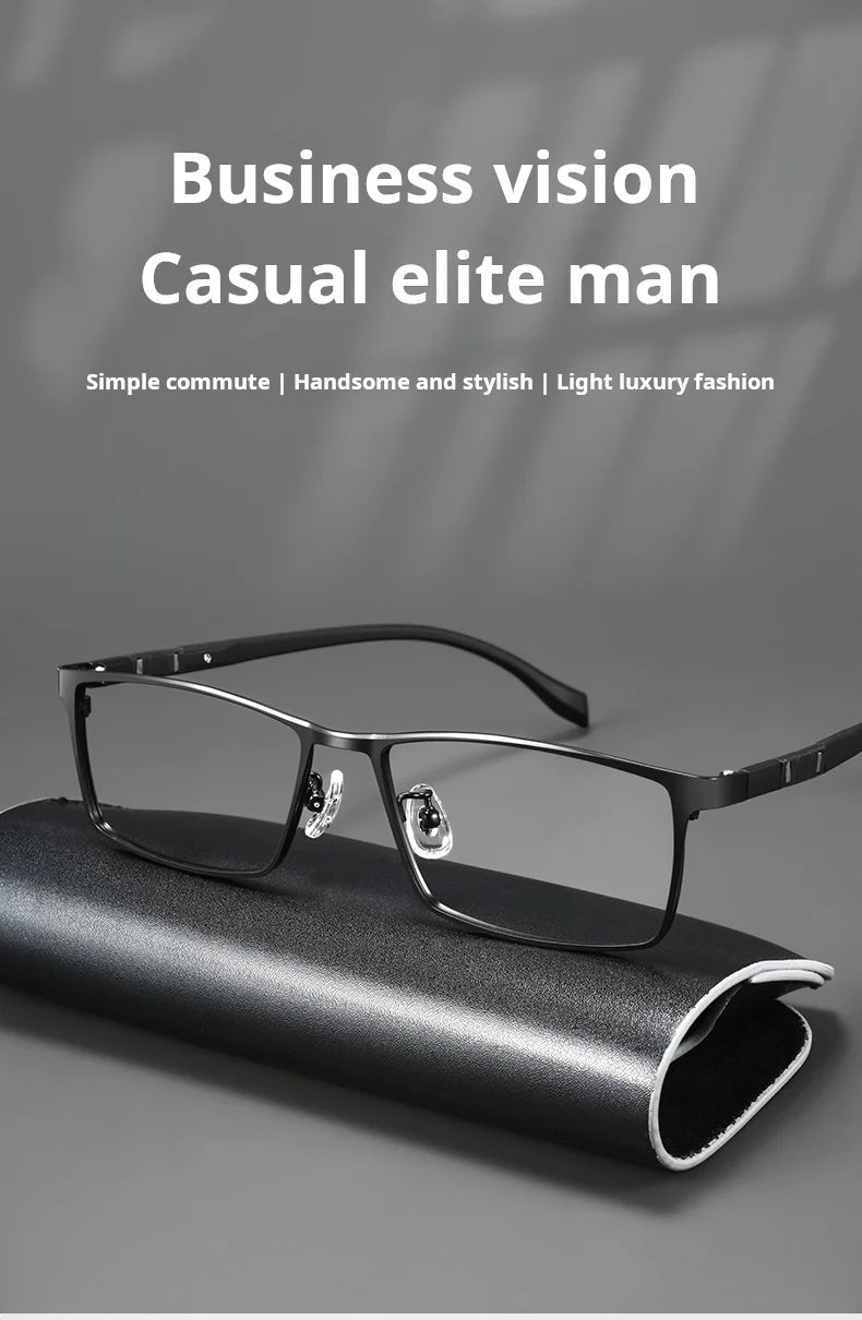 Retro Square Lightweight Alloy Eyeglasses Frames for Men