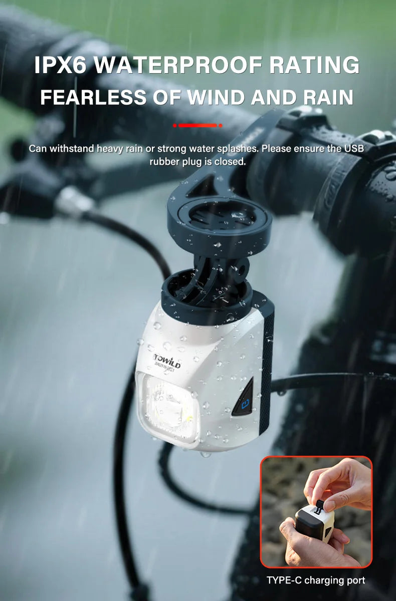 DL1200S Bicycle Light With Anti-Glare Cut-Off Line Beam 1500LM Rechargeable Led Bike Front Lights Mtb Cycling Headlights