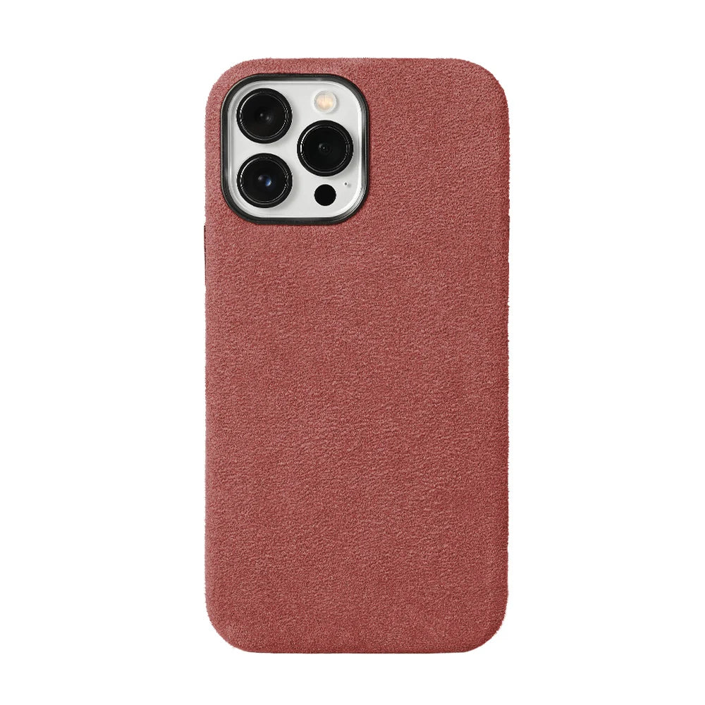 for Magsafe Case Soft Suede Fur Car Leather Phone Case for iPhone 14 Pro Max 14Pro 14 Plus  Back Cover