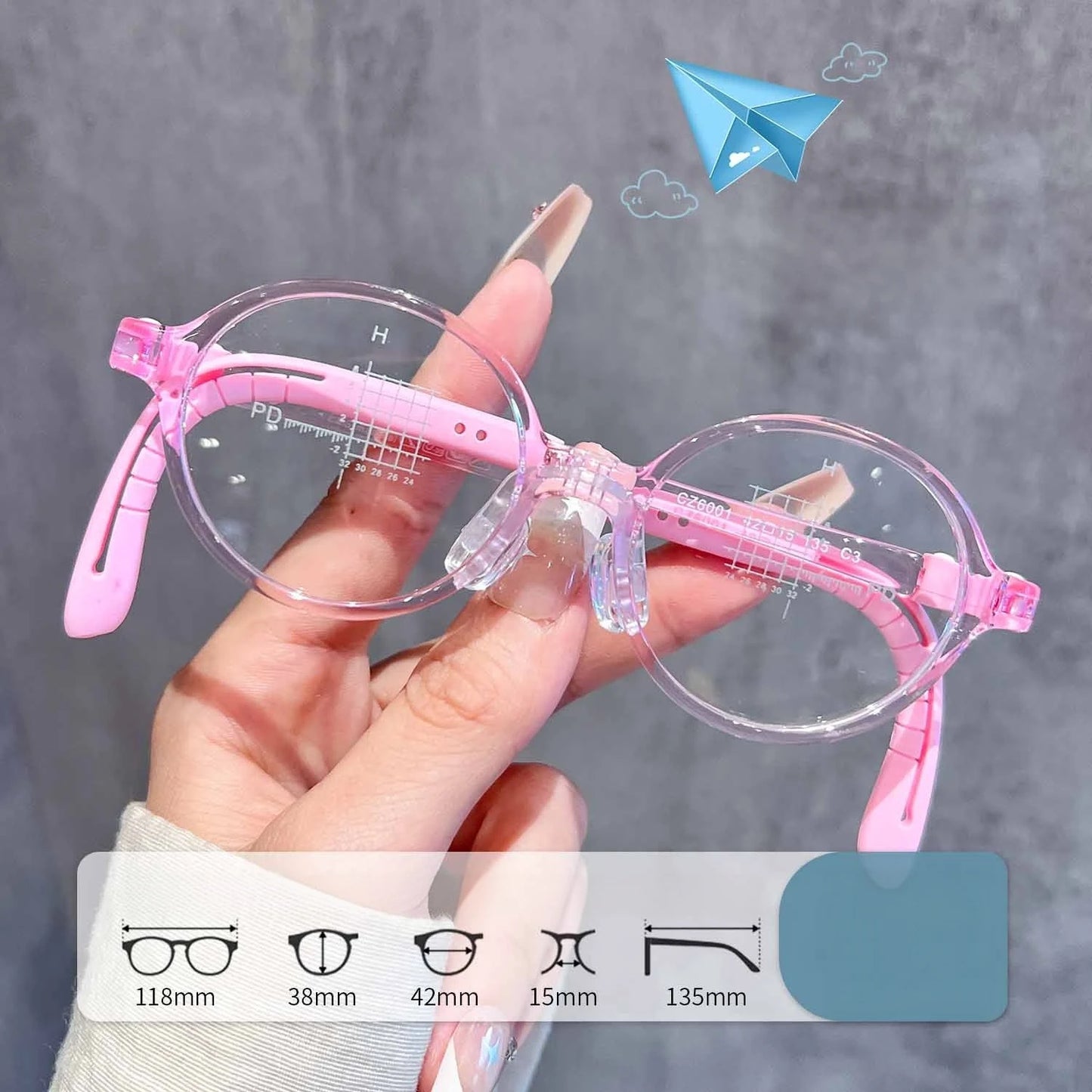 Retro Round Lightweight Flexible Plastic Eyeglasses Frames