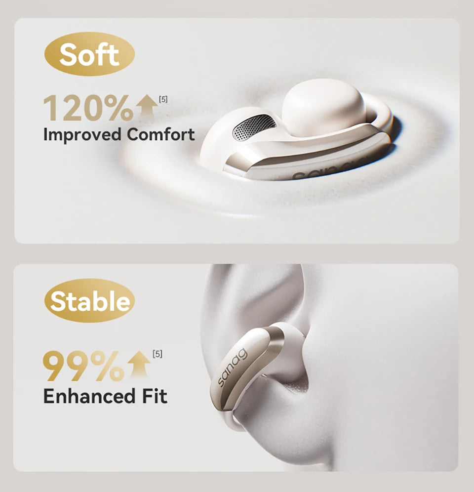 S9S AI Free Clip OWS Headphones Bluetooth 5.4 Earphones AI Assistant Wireless Headset IPX4 Stretchable Ear Bridge