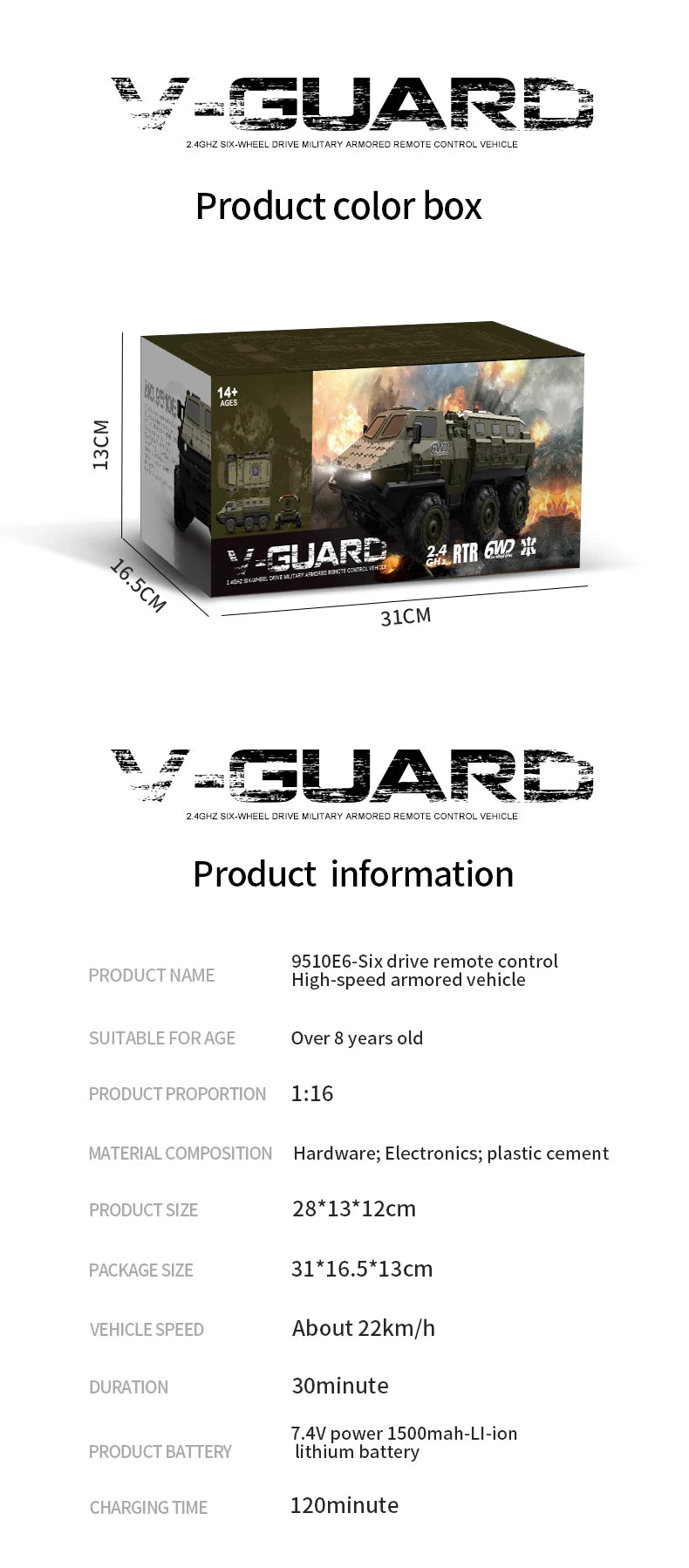 6WD Armored RC Car Simulation Military Transport Truck 360° Stunt High-speed Climbing 2.4G Remote Control Model Boy Toy