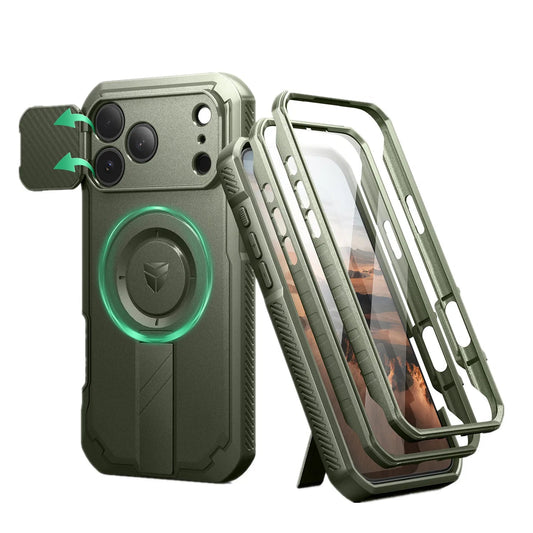 For iphone 17 pro max case with Camera Cover & Adjustable Kickstand Compatible With MagSafe Shockproof Magnetic Protective Cover