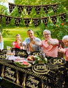 50th Black Gold Birthday Disposable Tableware Paper Plate Towels 50 Birthday Party Decoration 50th Birthday Birthday Anniversary