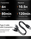 3-in-1 Wireless Lavalier Microphone for iPhone Android PC Computer Camera Real-time Monitoring  Noise Reduction Mic
