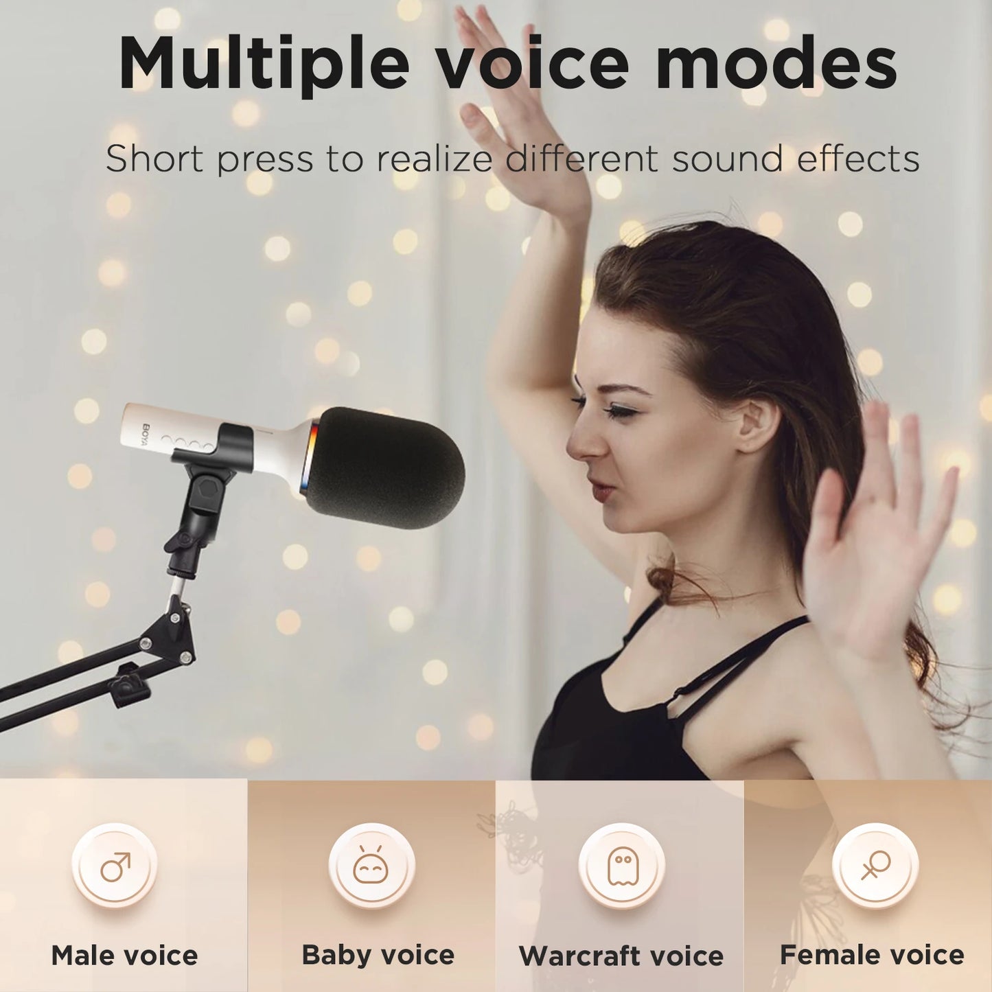 K11 Wireless Bluetooth Karaoke Microphone Portable Handheld Mic Speaker Machine Home Party Birthday Home KTV for Smartphone