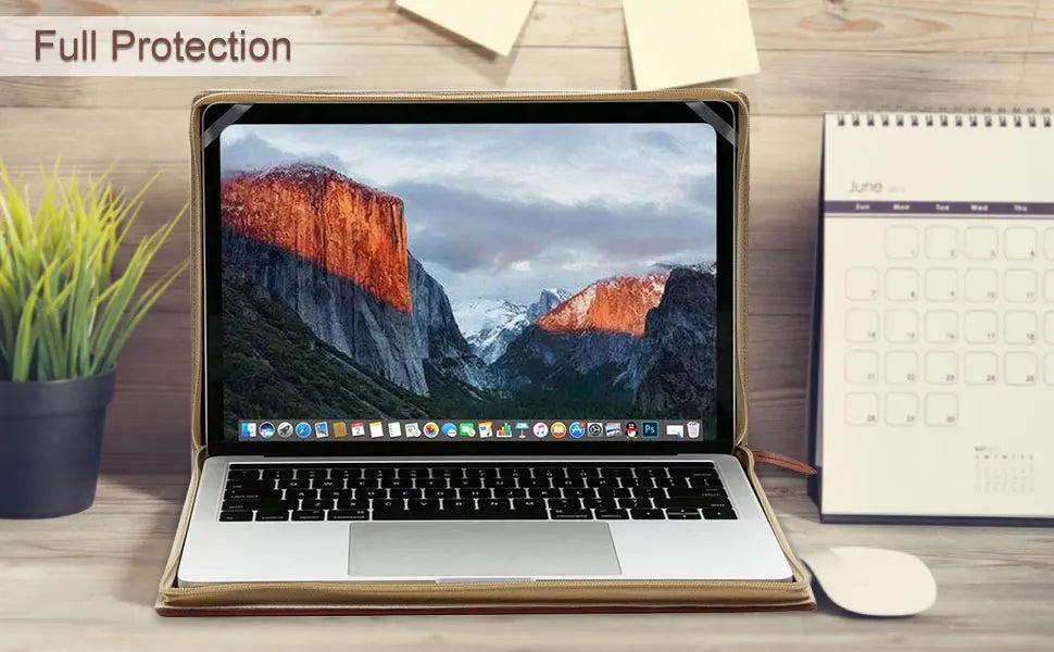 PU Leather Laptop Sleeve for MacBook Air Pro 13 14 15 16 inch M4 M3 M2 M1 A3113 A2681 A2337 A2338 A3112 A3114 A3403 Vintage Cove