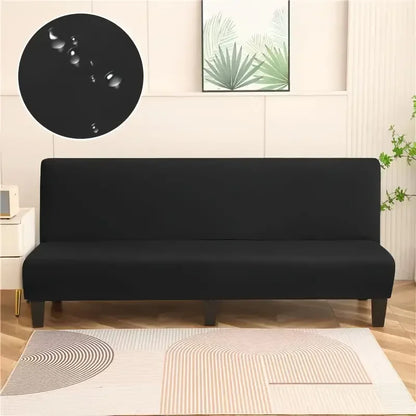 Armless Sofa Covers Elastic Solid Color Sofa Bed Cover Folding Seat Slipcover Dust-proof Stretch Couch Protector for Living Room