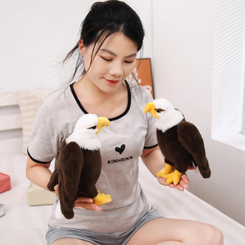White Headed Eagle Plush Stuffed Animal Realistic Bird Model