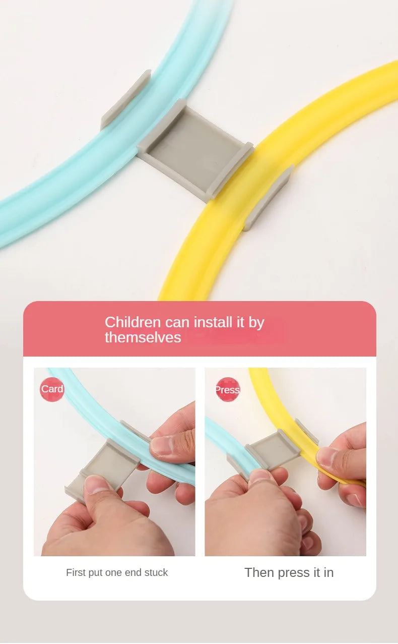 Outdoor s Funny Physical Training Sport Toys Lattice Jump Ring Set Game 10 Hoops 10 Connectors for Park Play Boys Girls