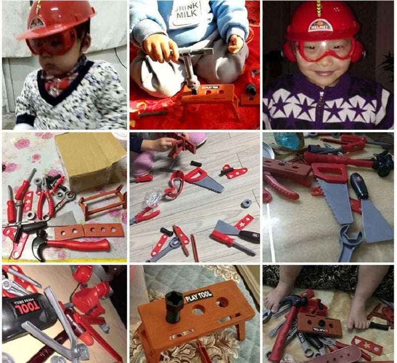 Toolbox Kit Educational Toys Simulation Repair Tools Toys Drill Plastic Game Learning Engineering Puzzle Toys Gifts For Boy