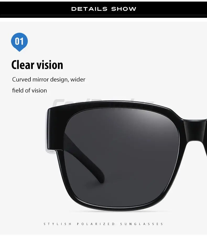 Fit Over Myopia Glasses Cover Polarized UV400 Anti-Glare Sunglasses for Men Women