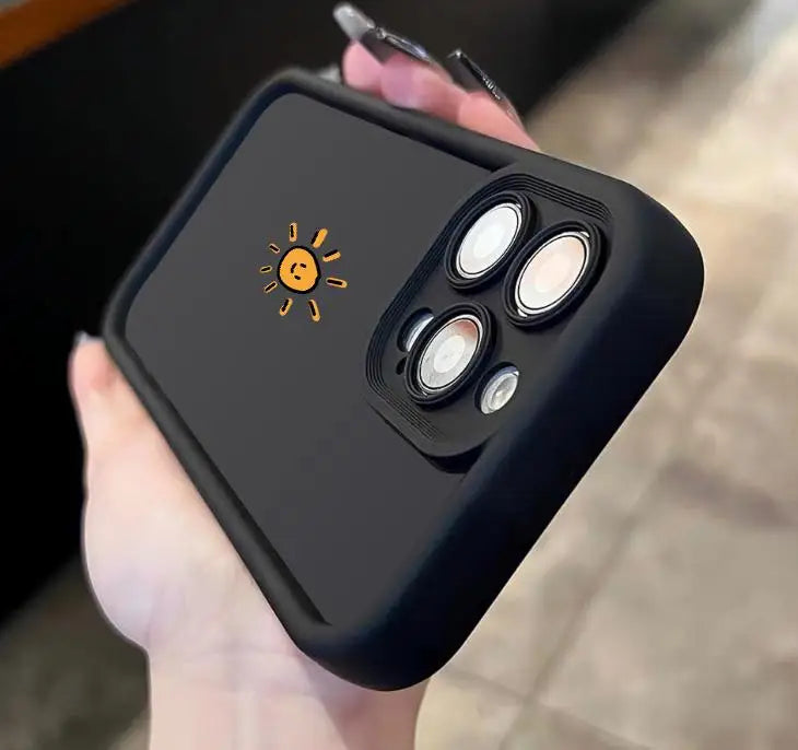 Phone Case For iPhone 17 16 14 15 Pro Max Plus 17Air Minimalist Cartoon Sun Moon Soft TPU Cover