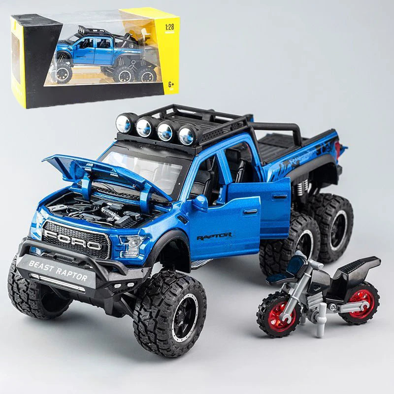 1:28 F150 Off Road Pickup Truck Alloy Diecast Model Car High Simulation Collections Home Trendy Toy Birthday Gift For Friend Boy