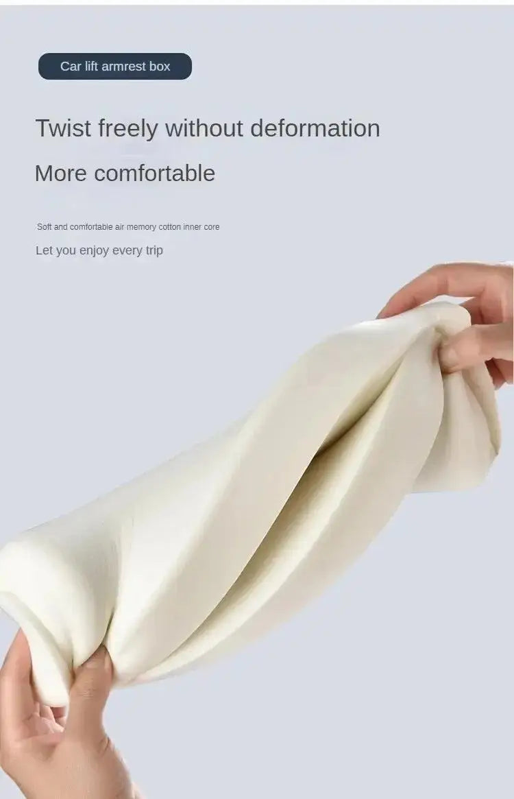 Wave Embroider PU Leather Car Armrest Mat Center Console Arm Rest Protection Cushion Auto Armrests Storage Box Cover Pad